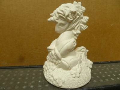 C-0088 Unicorn Figurine Center Piece 4.75"T x 3"Dia. Ceramic Bisque U Paint - Image 1 of 4