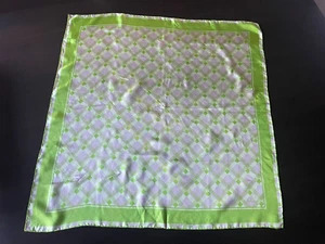 Bufanda de seda eco vintage verde con logotipo de diseño cuadrado 25X25 - Imagen 1 de 7