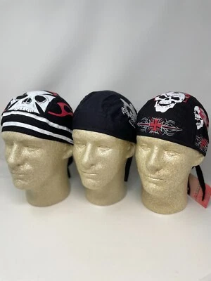 Headwrap Durag Doo Trapo Motociclista Lote Conjunto de 3 Calaveras Maltés Hierro Cruz Motociclista Águila Foto 1 de 4