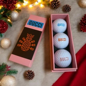 Brand New Gucci Pineapple VIP Golf Ball Gift, set of 3 - Picture 1 of 5