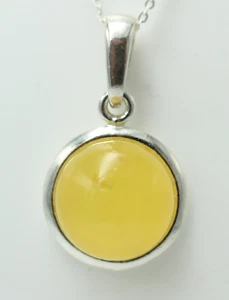 Colgante De Ámbar 925 Plata De Ley Collar De Ámbar Top - Imagen 1 de 8