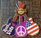 2020 HARD ROCK CAFE SEATTLE ROCK THE VOTE PRESIDENTIAL ELECTION PEACE GUITAR PIN