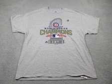 Chicago Cubs Shirt Mens Extra Large Gray 2016 World Series Champs MLB Baseball