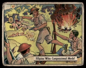Gum de guerra 1942 #52 filipino gana medalla del Congreso bajo grado - Imagen 1 de 2