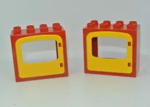 LEGO duplo : 2x porte / fenêtre - réf 4253c04 rouge - set 1021 9054 045 2650 - Picture 1 of 1
