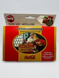 Cartas de Coca Cola 1998 2 barajas vintage Tin Nostalgia retro Santa NUEVO - Imagen 1 de 10