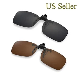 Walleva Clip-on Flip-up Polarized Lenses,Anti Glare for Driving,Outdoor Activity - Picture 1 of 13