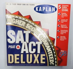 KAPLAN HIGHER SCORE ON SAT PSAT ACT DELUXE 5-DISC CD 1998 WIN/MAC Practice Tests - Picture 1 of 7