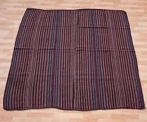 HOME DESIGN STRIPED KURDISH KILIM HAND WOVEN BLUE SQUARE WOOL 40+ AREA RUG 6X6ft - Picture 1 of 5