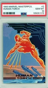 1993 Marvel Masterpieces Human Torch #2 PSA 10 GEM MINT Fantastic Four - Picture 1 of 2