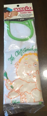 Nuevo babero vintage Evenflo de plástico/algodón para niños pequeños con lazos envío gratuito Foto 1 de 4