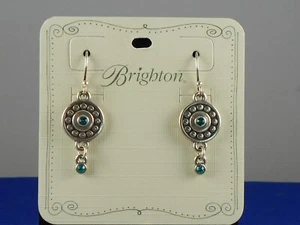 Brighton Silver Plated PEBBLE DOT MEDALI Zircon DECEMBER Birthstone Earrings - Picture 1 of 2