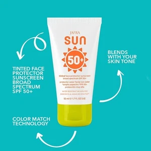 JAFRA SUN TINTED FACE PROTECTOR SUNSCREEN AMPLIO ESPECTRO SPF 50+ 1.7 fl. Onz. - Picture 1 of 2