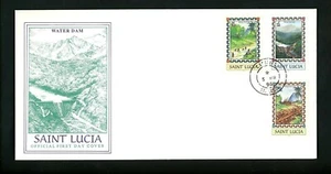 Postal History St. Lucia FDC #1035-1037 Water Hydro dam energy conservation 1996 - Picture 1 of 2