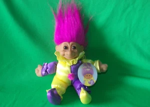 Vintage Russ Baby Troll Purple Yellow Jester Clown Outfit - Picture 1 of 4
