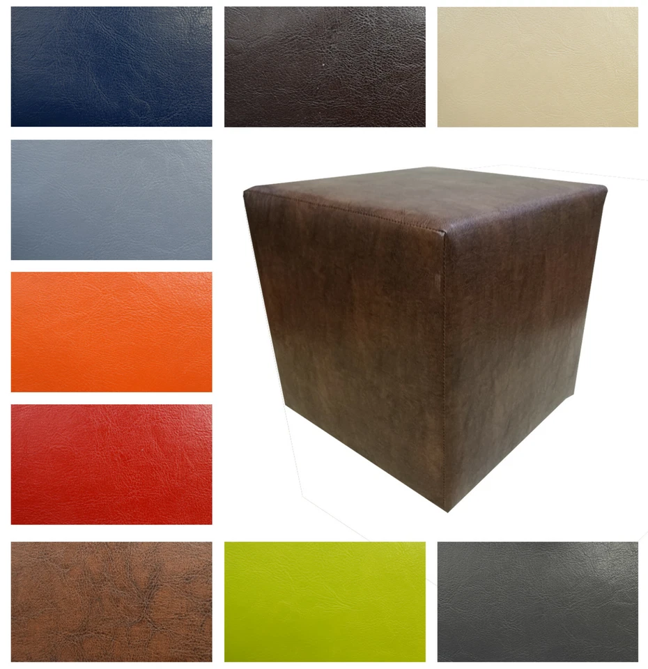 Sitzwürfel Hocker Kunstleder GAZELLE Sitzhocker Cubic Glatt Kostenlos 40x40x40 - Bild 1 von 1