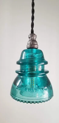 Glass Insulator Pendant Light.  Industrial Pendant Light. Hanging  Light. - Image 1 of 4