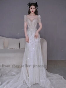 French Fishtail Wedding Dress New Bride Main Yarn Small Tail Retro