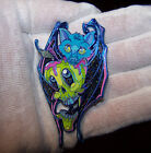 Fruit Bat V2 Full Glow Epoxy Enamel Pin Blue Ano Triple Posted Halloween Spooky