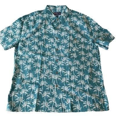 Newport Blue 男式 XL 棉短袖纽扣衬衫 — 第 1/2 张图片