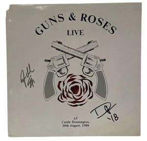 Disco LP de vinilo firmado por Guns N Roses X2 Mckagan Adler Live Castle Donnington 1988 - Imagen 1 de 5