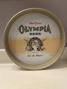 Vintage Olympia Beer Metal Serving Tray Good Luck It’s The Water 13" Bar Decor - Picture 1 of 6