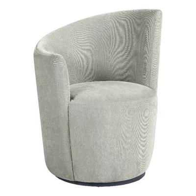 Nueva Upholstered Swivel Chair Curved Backrest Dove Grey - Image 1 of 4