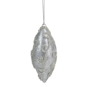 Allstate 6" Glitzy Glamorous Spiral Silver Rhinestone Christmas Finial Ornament - Picture 1 of 4