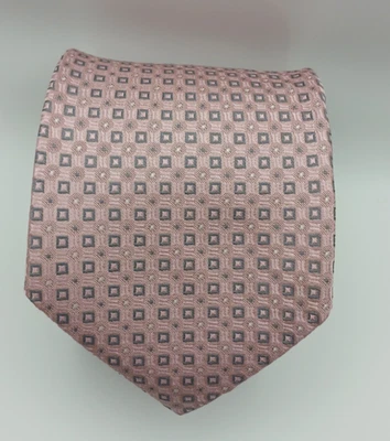 Corbata para hombre Robert Talbott Best of Class rosa seda geométrica (3,5" x 59") Foto 1 de 4