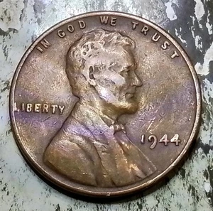 (Sept25) 1944 P Error Die Crack Reverse  M To Right Wheat - Picture 1 of 3