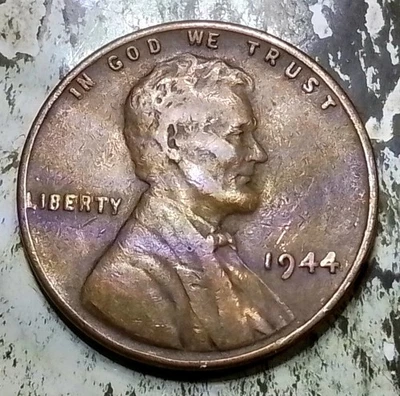 (Sept25) 1944 P Error Die Crack Reverse  M To Right Wheat - Image 1 of 3