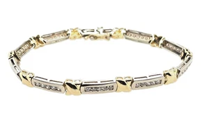 14K Gold Bracelet with Diamonds - Picture 1 of 7