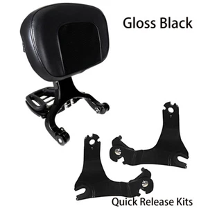 Gloss Black Quick Release Multi-Purpose Backrest For Harley Touring 2014-2023 - Imagen 1 de 9
