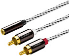 3.5mm to RCA Cable,CableCreation 20CM 3.5mm Female to 2RCA Male Stereo Audio Cab