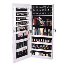 Wall Mount Full Mirror Jewelry Cabinet Armoire Makeup Cosmetic Large Organizer