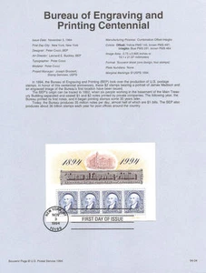 Hoja de recuerdo #9434 $8 BEP #2875 USPS página de recuerdo - Imagen 1 de 1