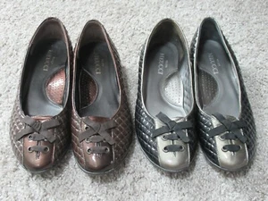 ~2 PAIRS~ Sesto Meucci Womens Patent Leather Ballet Flats Size 7.5 - Picture 1 of 7