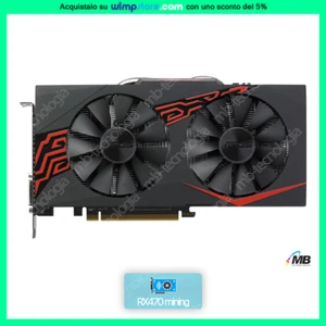 SCHEDA VIDEO GPU ASUS MINING-RX470-4G-LED-S DVI 4GB GDDR5 FUNZIONANTE - Foto 1 di 2