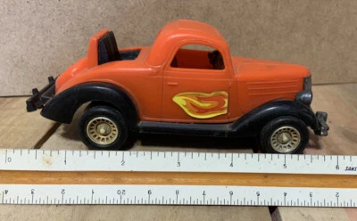 Vintage Strombecker 1936 Ford Coupe Orange Flames Rumble Seat Plastic Hot Rod - Image 1 of 4