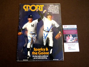 GOOSE GOSSAGE SPARKY LYLE YANKEES SIGNED AUTO VINTAGE 1978 SPORT MAGAZINE JSA - Picture 1 of 4
