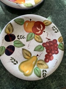 Vintage Oneida Vintage Obst handbemalt 10 5/8" Essteller - Bild 1 von 15