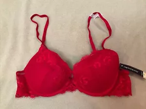 Reggiseno Ambrielle 36B in pizzo rosso tuffo push-up nuovo con etichette cordiale ciliegia $38 - Foto 1 di 6