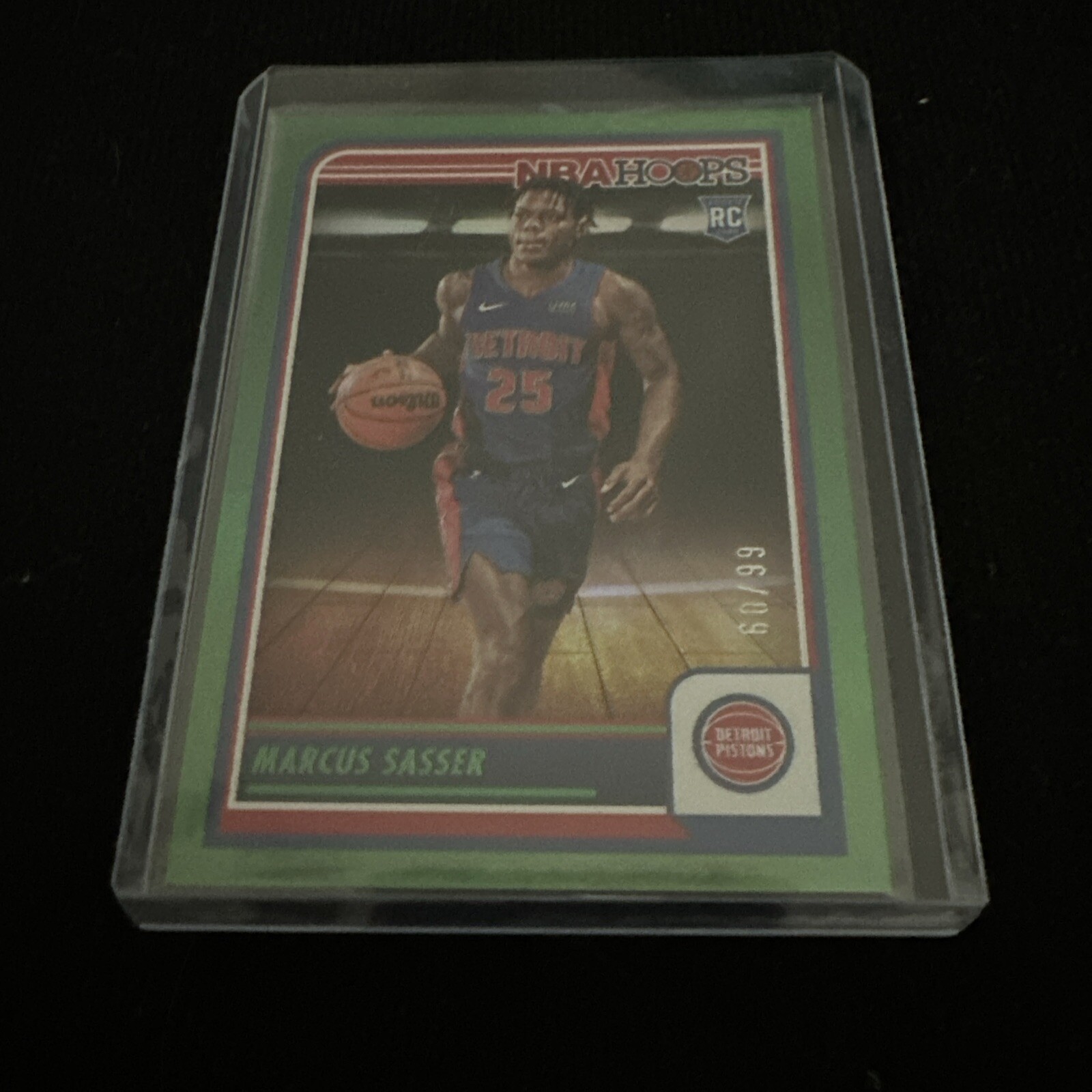 Marcus Sasser 2023-24 NBA HOOPS GREEN HOLO ROOKIE #43/99 #260 RC DETROIT PISTONS