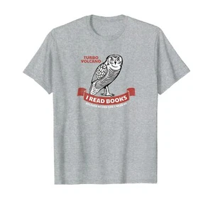 Retro Owl I Read Books "Because Books Can't Read Me" T-Shirt - Turbo Volcano NEW - Picture 1 of 12