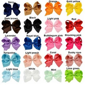 2" 3" 4" 5" 6" 8" 10" Hair Bows Alligator Hair Clips - Picture 1 of 3