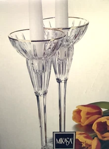 Neu im Karton Kristall Kerzenständer Mikasa Golden Tiara - Bild 1 von 6