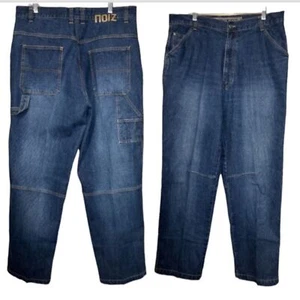 Y2K Noiz Jeans Loose Carpenter Straight Legs Logo Size 36 X 34 - Picture 1 of 16