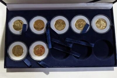 7 Statehood Quarter Dollars 24kt. Gold Plated Edition 1999-2000 Morgan Mint - Image 1 of 4