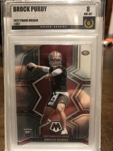 2022 Panini Mosaic #367 Brock Purdy ROOKIE RC 49ers Golden Grading 8 - Foto 1 di 1