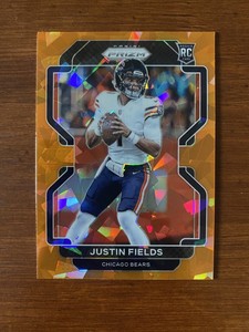 2021 Panini Prizm Football Orange Ice Justin Fields Rookie / RC #334 Bears